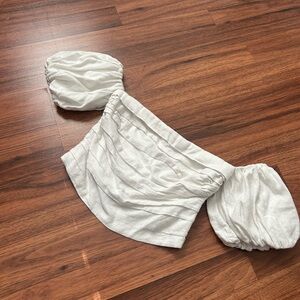 Abercrombie and Fitch Off-Shoulder Top with Puff Sleeves